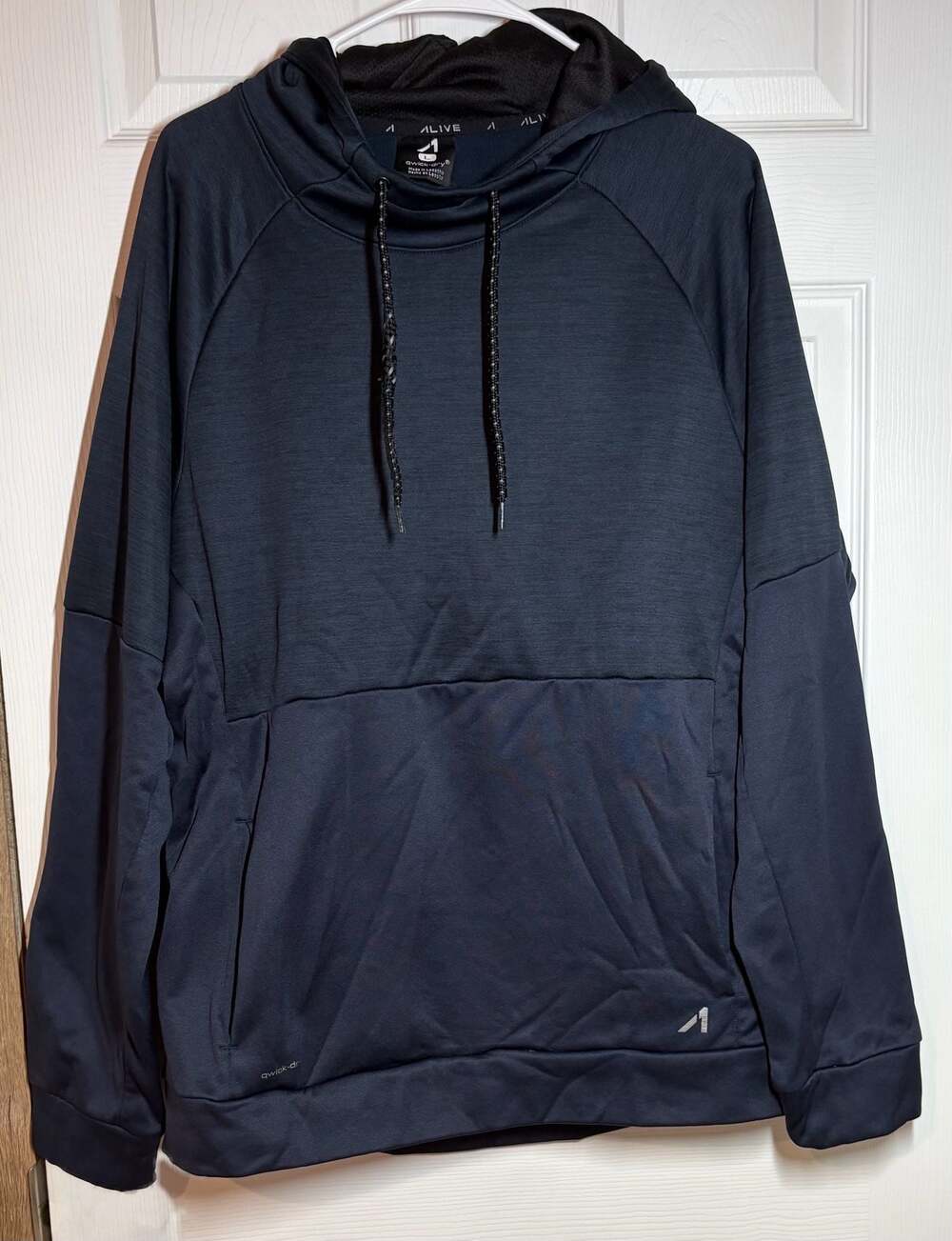 1ALIVE Men's Navy Performance Qwick-Dry Pullover Hoodie
